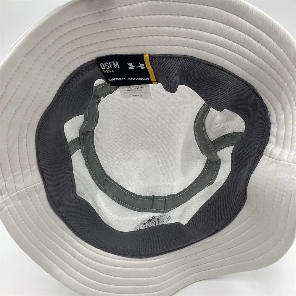 Under‎ Armour Men's White Bucket Hat One Size Casual Embroidered Logo